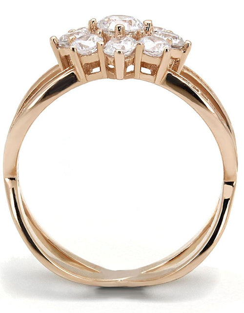 Load image into Gallery viewer, TS586 - Rose Gold 925 Sterling Silver Ring with AAA Grade CZ  in Clear