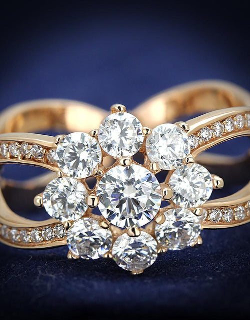 Load image into Gallery viewer, TS586 - Rose Gold 925 Sterling Silver Ring with AAA Grade CZ  in Clear