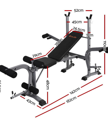 Everfit Weight Bench Adjustable Bench Press 8-In-1 Gym Equipment